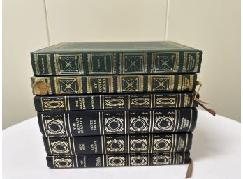 Set Of 6 Leather Bound Books