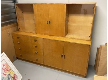 Mid Century Two Piece Storage Cabinet