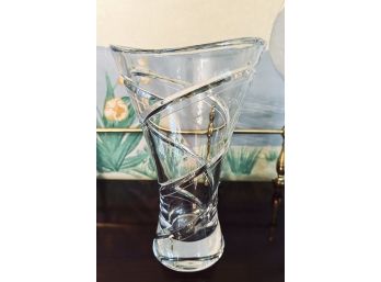 Glass Vase With Swirl Details