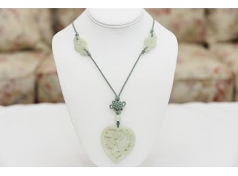 Carved Pendant Rope Necklace - N107