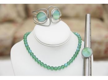 Matching Set Of Necklace, Bracelet, Ring - N117