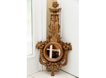 Wooden Banjo Style Wall Mirror