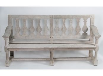 A Heavy Teak Outdoor Garden Bench