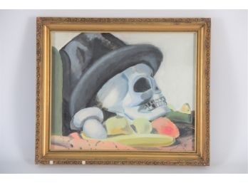 Skull Oil On Board Framed