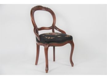 A Needlepoint Seat Oval Back Side Chair