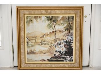 Countryside Landscape Framed Under Glass