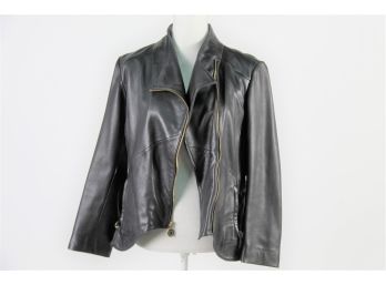 Elie Tahari Lamb Leather Coat