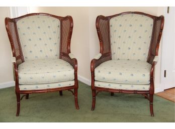 A Matching Pair Of Custom Upholstered Ethan Allen Side Chairs