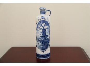 A Vintage Bols Blue And White Delft Style Decanter