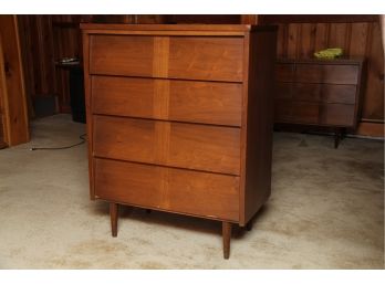 MCM Walnut Veneer Chest Of Drawers