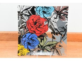 Colorful Square Floral Display Platter