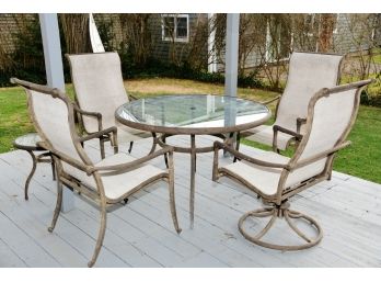 Patio Table With 3 Chairs And 1 Captains Chair And Side Table