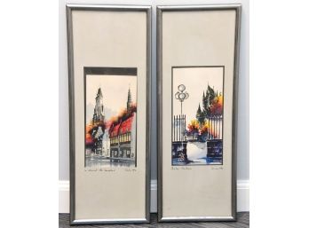 Pair Of Framed Prints - Quebec Scenes - By Pope