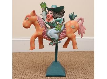 Cowgirl Sculpture Artist Signed Loewenkamp