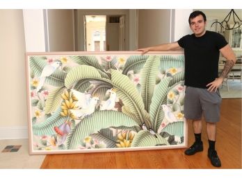 Large Balinese Painting On Silk From Udud Bali