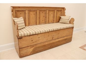 19th Century Stunning Pine Foyer Bench