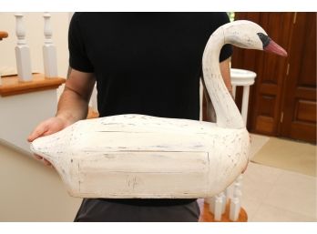 Large Wooden Swan Storage Box