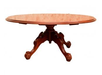 Single Pedestal Oval Mahogany Coffee Table