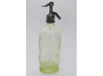 R Spoelstra Deventer Green Glass Seltzer Bottle