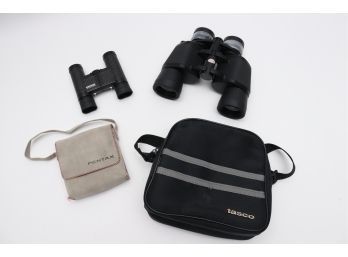 2 Pairs Of Binoculars With Carrying Case