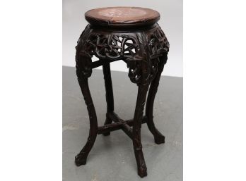 Handcrafted Plant Stand With Marble Top