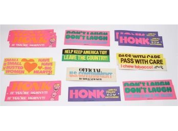 Fun Collection Of 17 Vintage Bumper Stickers
