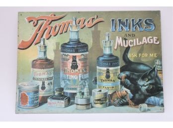 Thomas' Inks And Mucilage Wall Sign