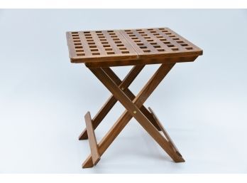 Teak Grate Top Fold-Away Table