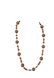 Kate Spade Gold And Coral Color Beaded Necklace