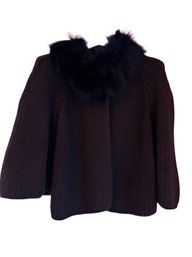 Prada Cardigan With Fur Collar