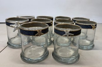 Nautical-Themed Glass Candle Holders