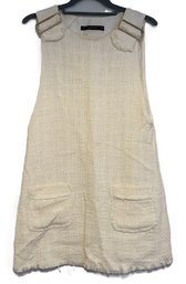 Zara Basic Cream Tweed Mini Dress