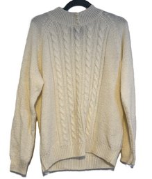 Karen Scott Cream Cable Knit Sweater