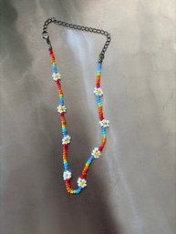 Beaded Daisy Necklace