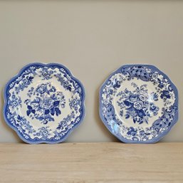 Vintage Spode Blue Room Garden Collection Dessert Plates Set Of 2 #17
