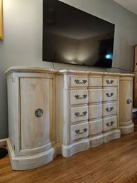 Antique Painted French Provincial Style Solid Wood Dresser  34'H X 22.5'D X 27'W  #74