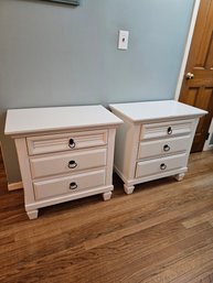 White 3 Drawer Nightstands  28'Hx17'Dx28'W #75