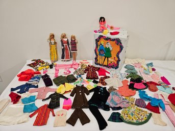 Vintage Barbie Dolls, Double Dolls Case, Misc. Accessories And Barbie Doll Outfits And Clothes #82