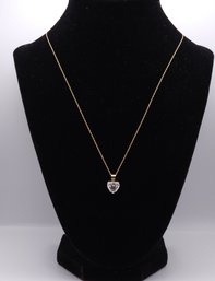 JCM 14k Yellow Gold DQCZ Heart Pendant On 14k 18' Gold Chain