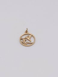 James Avery 14k Yellow Gold Oval Hummingbird Pendant