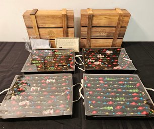 Two Thomas Pacconi Classics Blown Glass Ornaments With Wooden Boxes #116