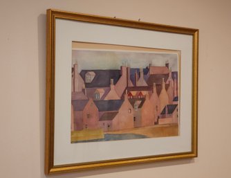 Original Watercolor 'Chimneys' By Stephania B. Seniuk 28.5' X 21.5' #35