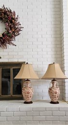 A Pair Of Vintage Urn Style Ceramic Table Lamps-Biltmore Estate Collection 27.5' Tall   #50