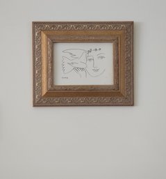 Framed Lithograph Print Titled 'Le Visage De La Paix' (The Face Of Peace) Pablo Picasso. 12' X 10' #69