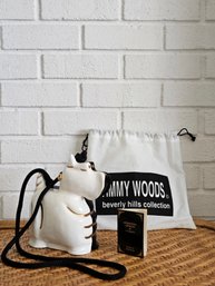 Vintage Timmy Woods Of Beverly Hills Hand Carved Wood Scottie Dog Purse With Certificate, Tags & Dust Bag #250