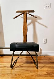 Mid Century Black Leather Seat Butler Chair By Setwell Company #5