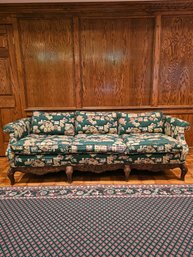 A French 19th Century Louis XV Solid Oak Sofa Upholstered With Very Rare Italian Lorenzo Rubelli Fabric #57