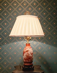 Japanese Gilt Bronze Decorated Porcelain Vase Lamp #181