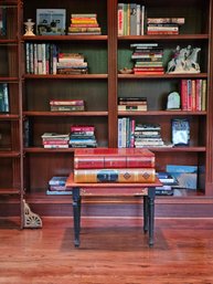 Vintage Edwardian Faux Stacked Books Side Table W/storage Compartment And Drawer 24'H X 24'L X 16'W #30