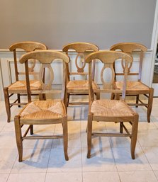 Pottery Barn Rush Seat Dining Chairs - Set Of Five  #65